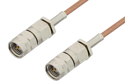 Reverse Thread SMA Male to Reverse Thread SMA Male Cable Using RG178 Coax, RoHS