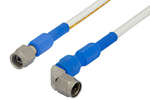 SMA Male to SMA Male Right Angle Precision Cable 12 Inch Length Using 150 Series Coax, RoHS