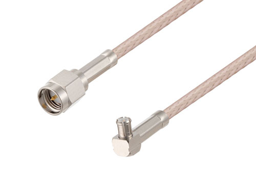 SMA Male to MCX Plug Right Angle Cable Using RG316-DS Coax