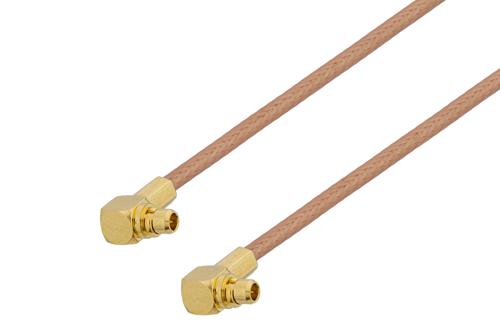 MMCX Plug Right Angle to MMCX Plug Right Angle Cable 6 Inch Length Using RG178 Coax, LF Solder