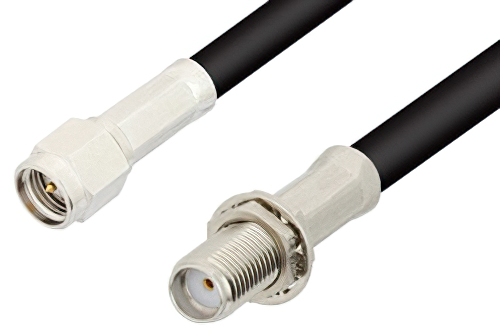 SMA Male to SMA Female Bulkhead Cable 48 Inch Length Using RG223 Coax