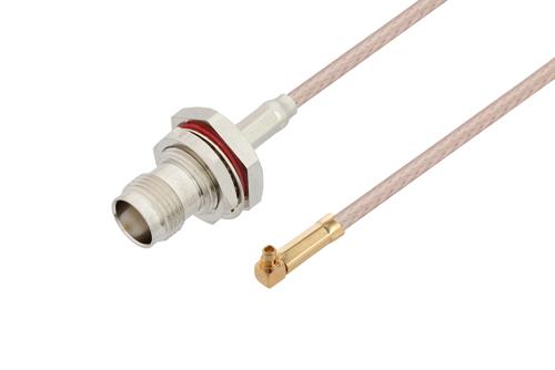 TNC Female Bulkhead to MMCX Plug Right Angle Cable Using RG316-DS Coax