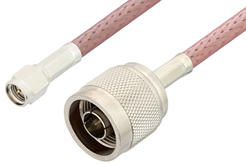SMA Male to N Male Cable 24 Inch Length Using RG142 Coax