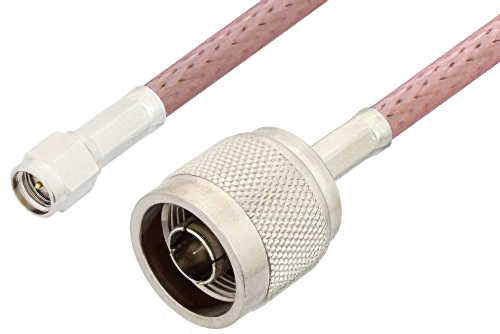 SMA Male to N Male Cable 72 Inch Length Using RG142 Coax