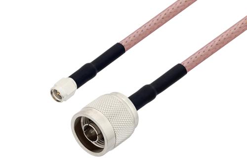 SMA Male to N Male Cable Using RG142 Coax with HeatShrink, LF Solder