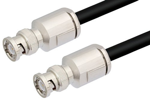 BNC Male to BNC Male Cable 12 Inch Length Using PE-C300 Coax