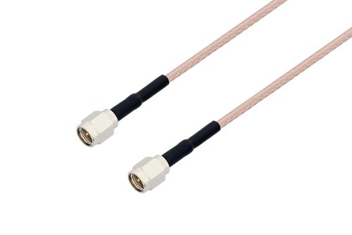 SMA Male to SMA Male Cable Using RG316 Coax with HeatShrink, LF Solder