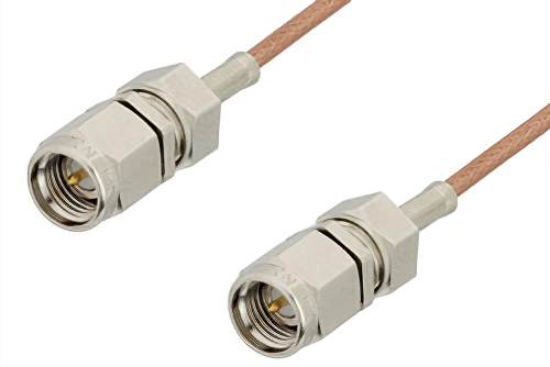 SMA Male to SMA Male Cable 18 Inch Length Using RG178 Coax, RoHS