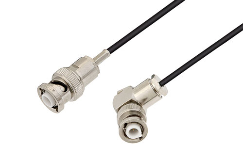 MHV Male to MHV Male Right Angle Cable Using RG174 Coax , LF Solder