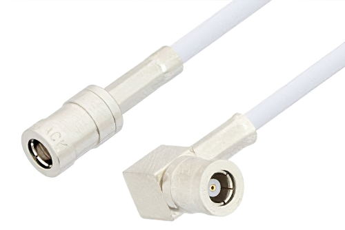 SMB Plug to SMB Plug Right Angle Cable 24 Inch Length Using RG188 Coax