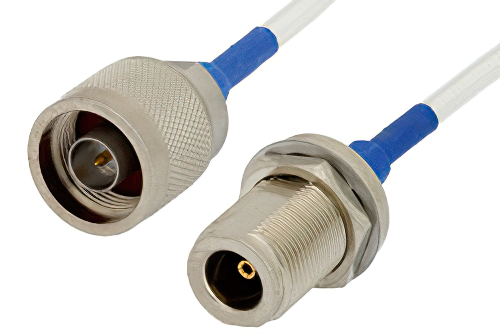 N Male to N Female Bulkhead Precision Cable Using 150 Series Coax, RoHS