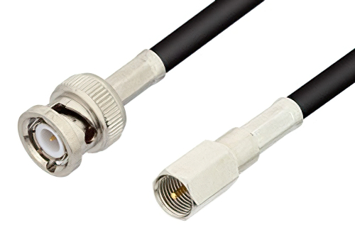 FME Plug to BNC Male Cable 72 Inch Length Using RG58 Coax, RoHS