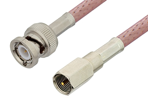 FME Plug to BNC Male Cable 12 Inch Length Using RG142 Coax