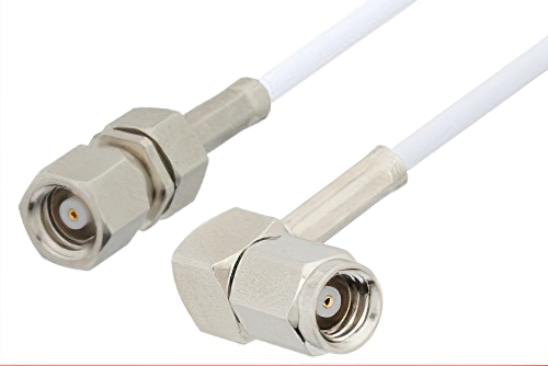 SMC Plug to SMC Plug Right Angle Cable 48 Inch Length Using RG196 Coax