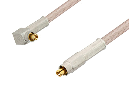 MC-Card Plug to MC-Card Plug Right Angle Cable Using RG316 Coax