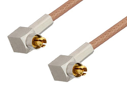 MC-Card Plug Right Angle to MC-Card Plug Right Angle Cable 24 Inch Length Using RG178 Coax