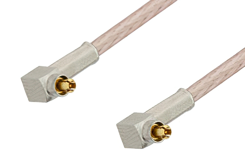 MC-Card Plug Right Angle to MC-Card Plug Right Angle Cable 24 Inch Length Using RG316 Coax