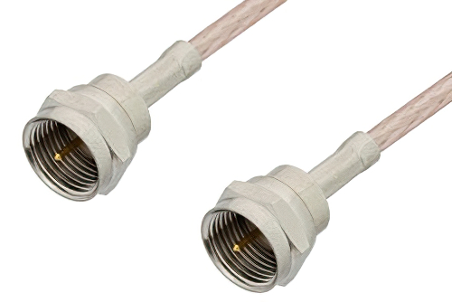 75 Ohm F Male to 75 Ohm F Male Cable 48 Inch Length Using 75 Ohm RG179 Coax, RoHS