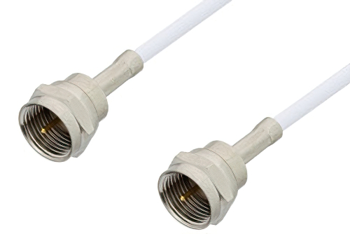 75 Ohm F Male to 75 Ohm F Male Cable 48 Inch Length Using 75 Ohm RG187 Coax