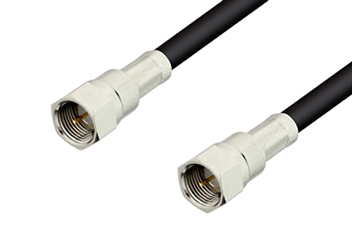 75 Ohm F Male to 75 Ohm F Male Cable Using 75 Ohm RG59 Coax, LF Solder, RoHS