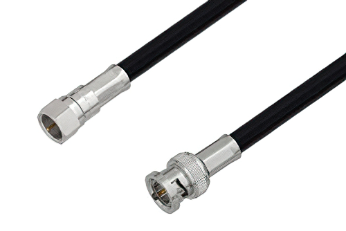 75 Ohm F Male to 75 Ohm BNC Male Cable 60 Inch Length Using 75 Ohm RG6-CATV Coax