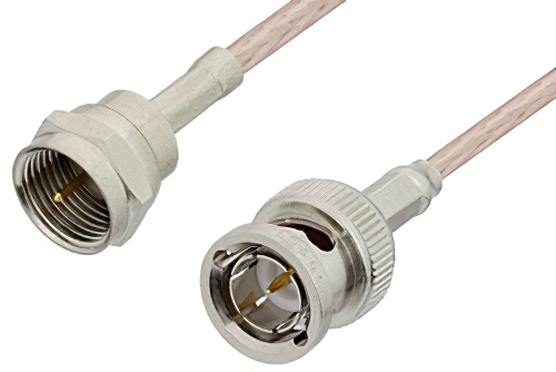 75 Ohm F Male to 75 Ohm BNC Male Cable 72 Inch Length Using 75 Ohm RG179 Coax