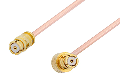 SMP Female to SMP Female Right Angle Cable 72 Inch Length Using PE-047SR Coax