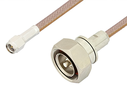 SMA Male to 7/16 DIN Male Cable 60 Inch Length Using RG400 Coax