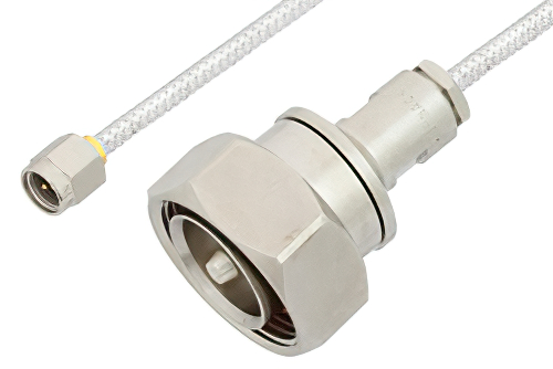 SMA Male to 7/16 DIN Male Cable Using PE-SR402FL Coax