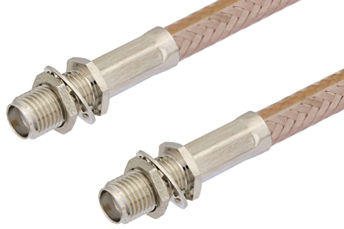 SMA Female Bulkhead to SMA Female Bulkhead Cable Using RG400 Coax