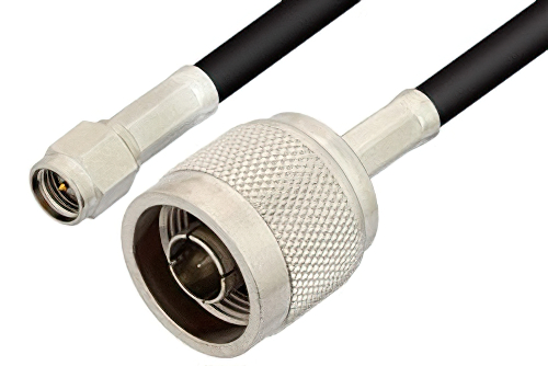 SMA Male to N Male Cable Using 53 Ohm RG55 Coax