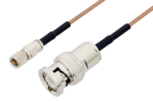 10-32 Male to BNC Male Cable Using RG178 Coax with HeatShrink