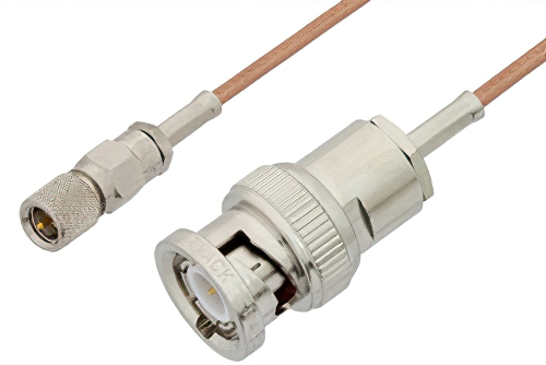 10-32 Male to BNC Male Cable 60 Inch Length Using RG178 Coax, RoHS