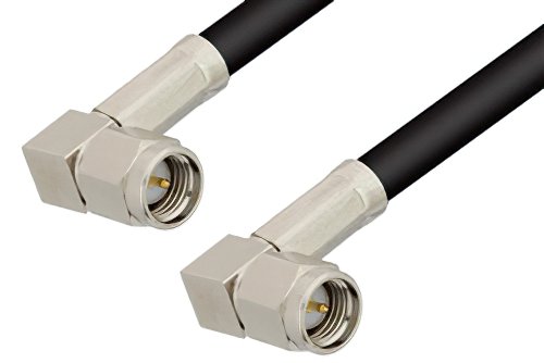 SMA Male Right Angle to SMA Male Right Angle Cable 48 Inch Length Using RG58 Coax