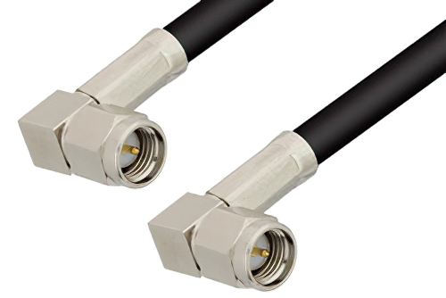 SMA Male Right Angle to SMA Male Right Angle Cable 60 Inch Length Using RG58 Coax