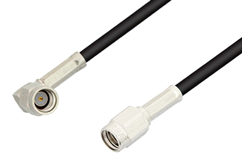 SSMA Male to SSMA Male Right Angle Cable 18 Inch Length Using RG174 Coax