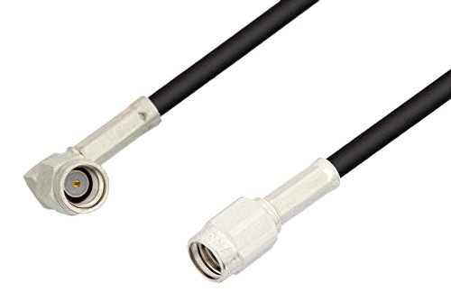 SSMA Male to SSMA Male Right Angle Cable Using RG174 Coax, RoHS