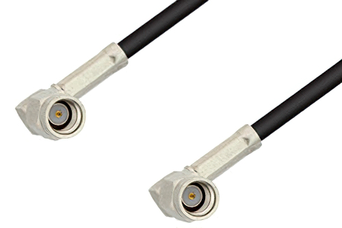 SSMA Male Right Angle to SSMA Male Right Angle Cable 18 Inch Length Using RG174 Coax