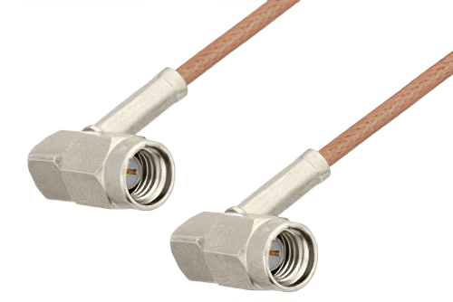 SSMA Male Right Angle to SSMA Male Right Angle Cable 36 Inch Length Using RG178 Coax