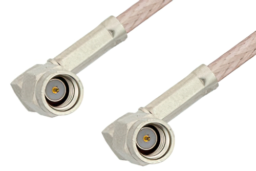 SSMA Male Right Angle to SSMA Male Right Angle Cable 6 Inch Length Using RG316 Coax