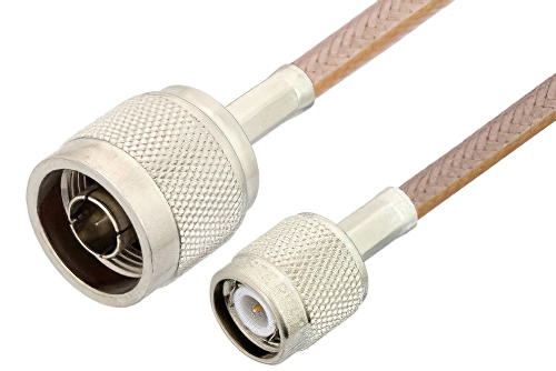 N Male to TNC Male Cable 36 Inch Length Using RG400 Coax