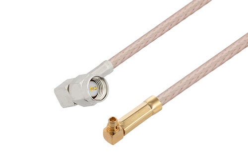 SMA Male Right Angle to MMCX Plug Right Angle Cable Using RG316-DS Coax