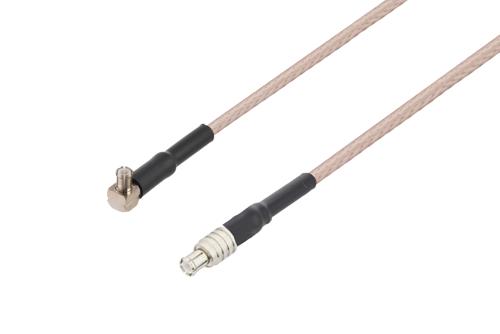 MCX Plug Right Angle to MCX Plug Cable Using RG316-DS Coax with HeatShrink
