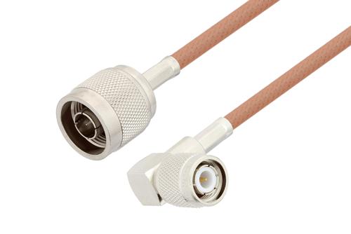 TNC Male Right Angle to N Male Cable Using RG400 Coax, LF Solder