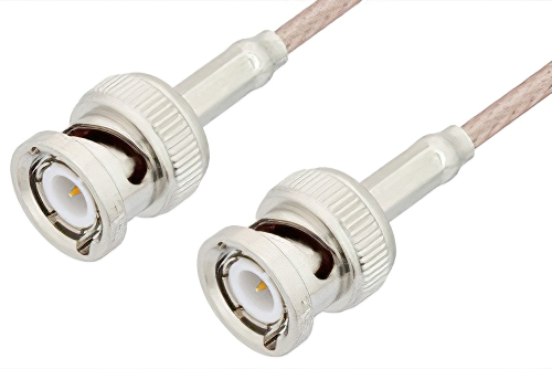 BNC Male to BNC Male Cable 12 Inch Length Using 75 Ohm RG179 Coax , LF Solder