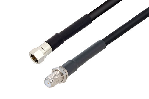 75 Ohm F Male to 75 Ohm F Female Bulkhead Cable 72 Inch Length Using 75 Ohm RG6-CATV Coax with HeatShrink