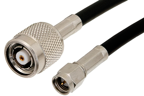 SMA Male to Reverse Polarity TNC Male Cable 12 Inch Length Using PE-C195 Coax