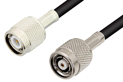 TNC Male to Reverse Polarity TNC Male Cable 12 Inch Length Using PE-C195 Coax