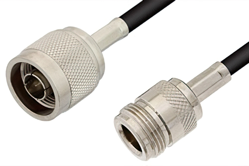 N Male to N Female Cable Using RG58 Coax