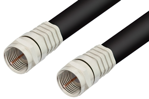 75 Ohm F Male to 75 Ohm F Male Cable 60 Inch Length Using 75 Ohm RG6 Coax